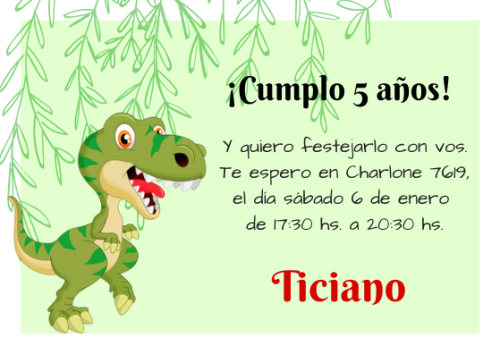 invitacion dinosaurios