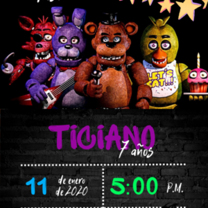 invitación five nights at freddy's
