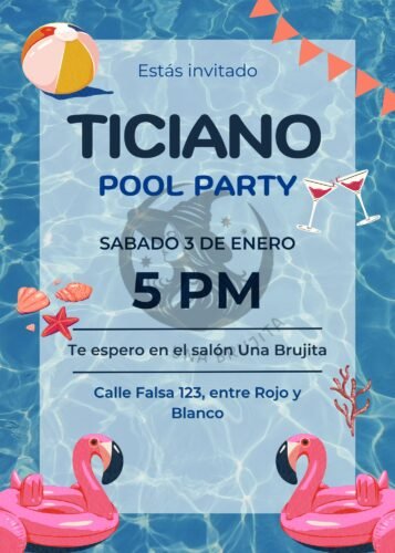 invitación para pool party