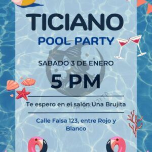 invitación para pool party