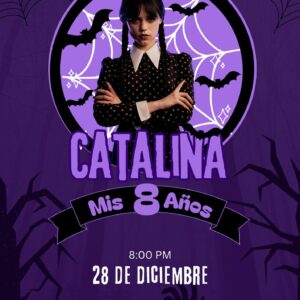 Invitación personalizada Merlina