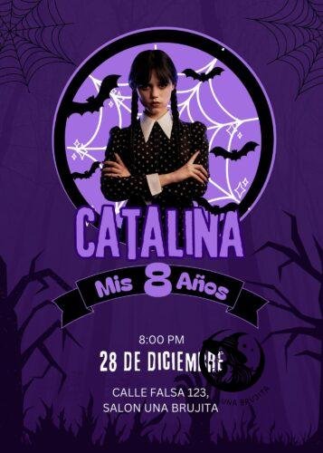 Invitación personalizada Merlina
