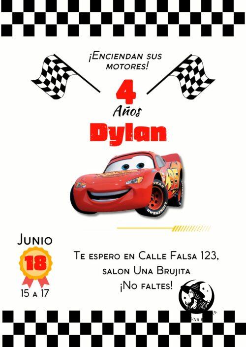 Invitación de cars para cumpleaños