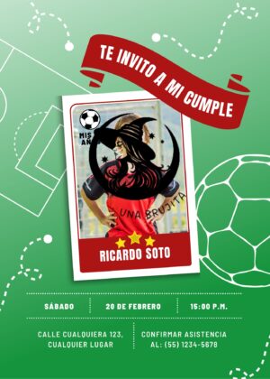 invitacion de futbol para cumpleaños