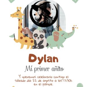 Invitación animalitos de la Selva