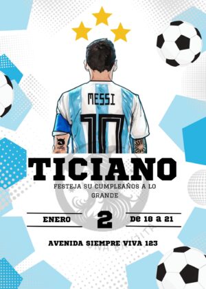 invitacion de messi para cumpleaños