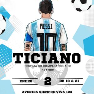 invitacion de messi para cumpleaños