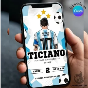 invitacion editable de messi