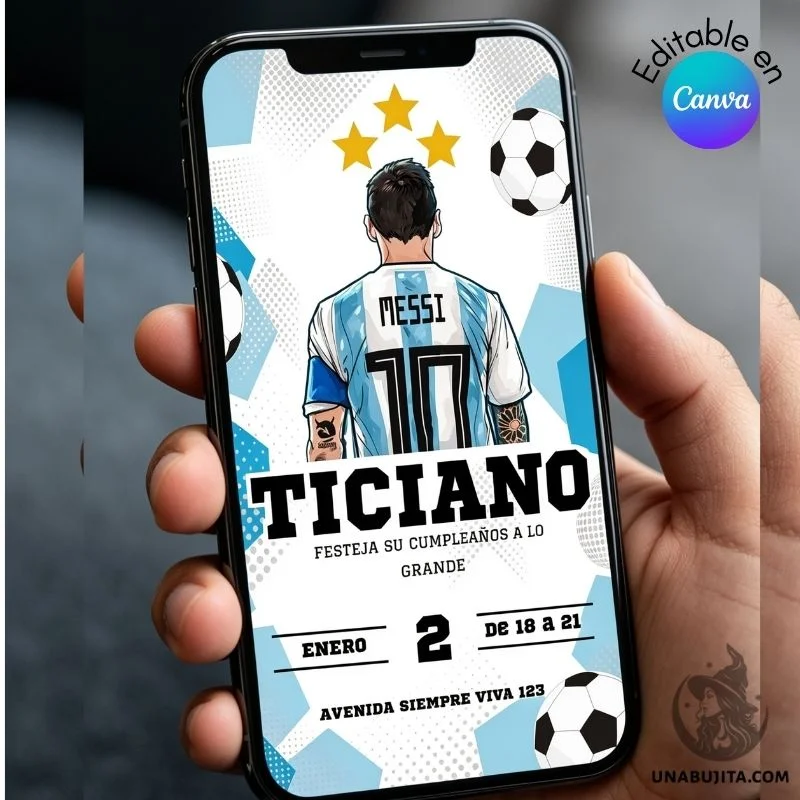 invitacion editable de messi