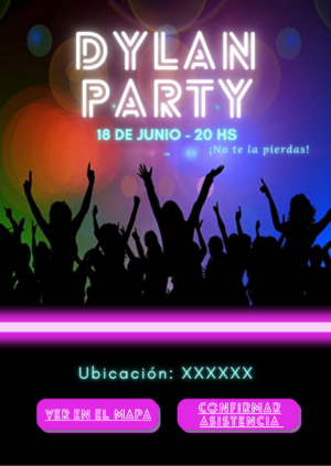 invitacion interactiva cumpleaños neon