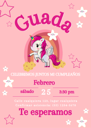 invitación digital unicornio