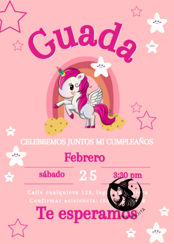 invitación digital unicornio
