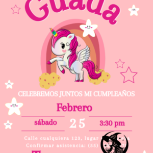 invitación digital unicornio