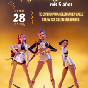 Invitación digital Kpop demon Hunter