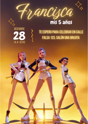 Invitación digital Kpop demon Hunter