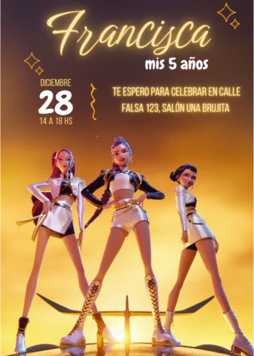 Invitación digital Kpop demon Hunter