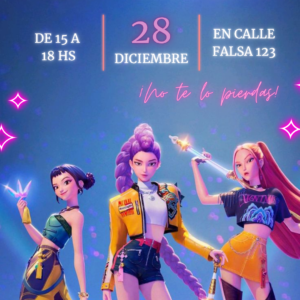 Invitación digital Guerreras Kpop