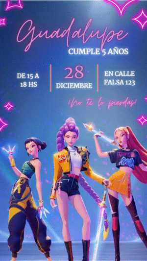 Invitación digital Guerreras Kpop