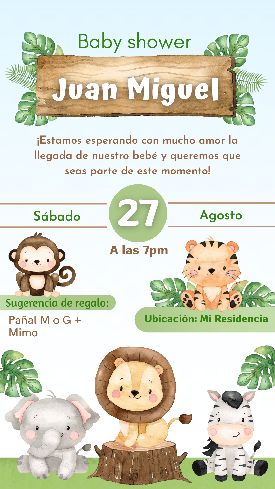 invitacion digital animales de la selva
