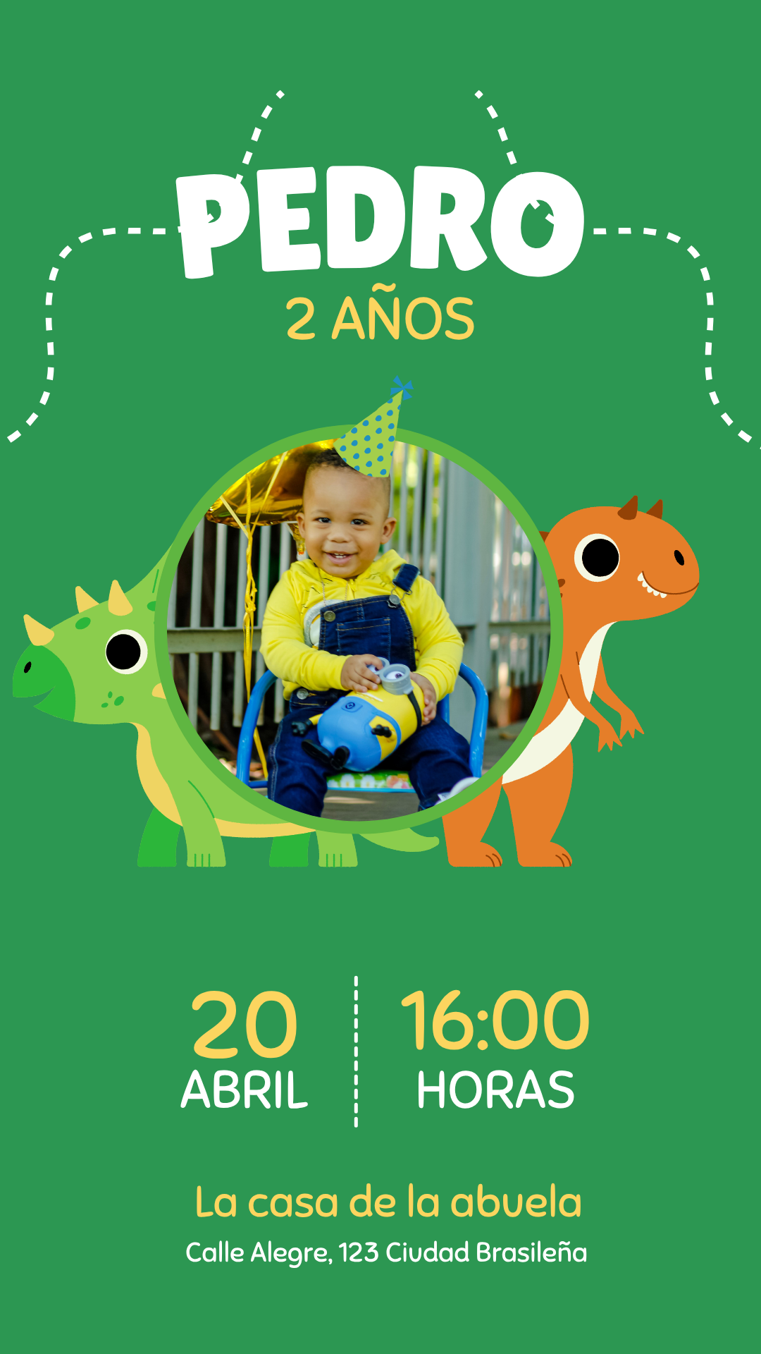 invitacion digital de dinosaurio