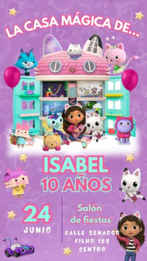 Invitación digital Gabby Dollhouse