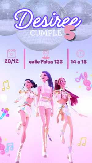 Invitación virtual Kpop Demon Hunter