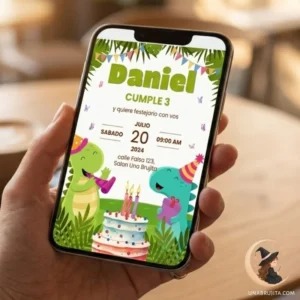 invitacion virtual dinosaurios