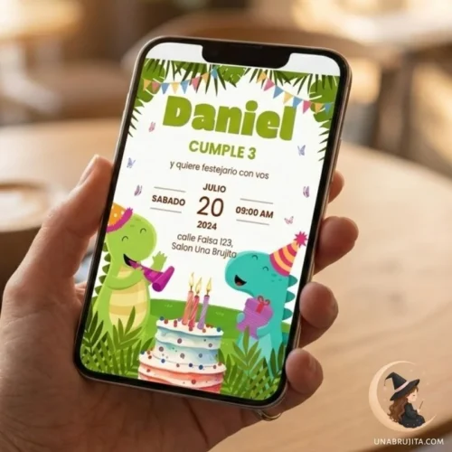 invitacion virtual dinosaurios