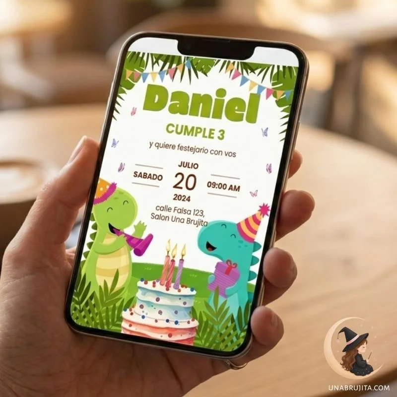 invitacion virtual dinosaurios