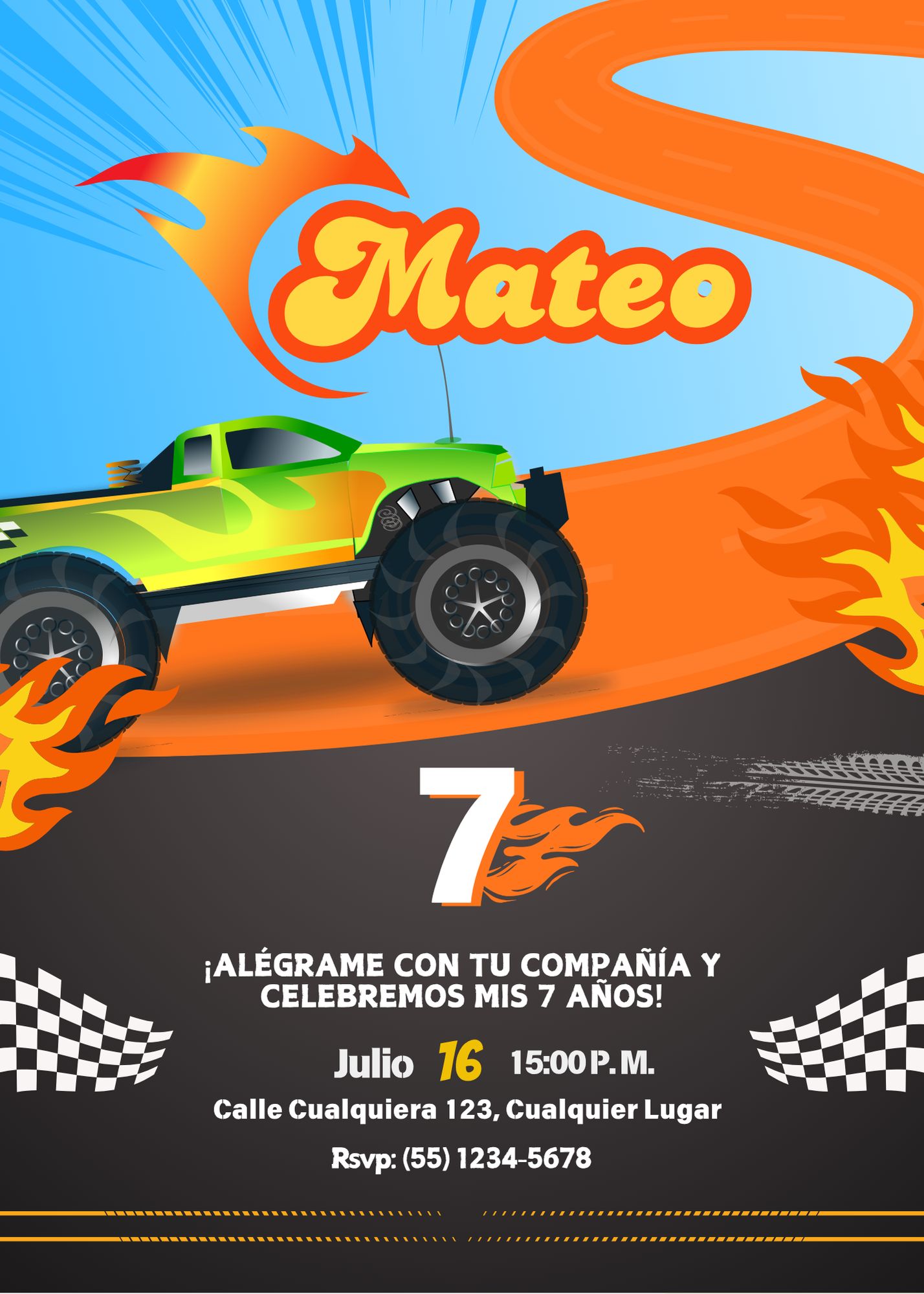 invitacion digital hot wheels