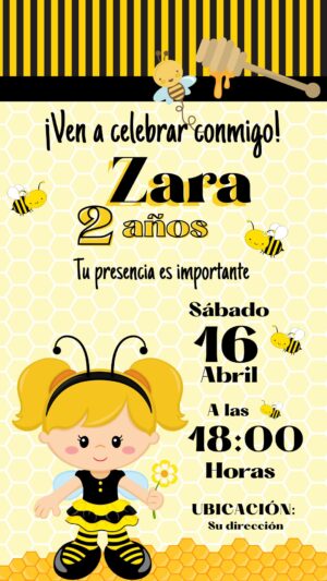 invitación virtual abejita