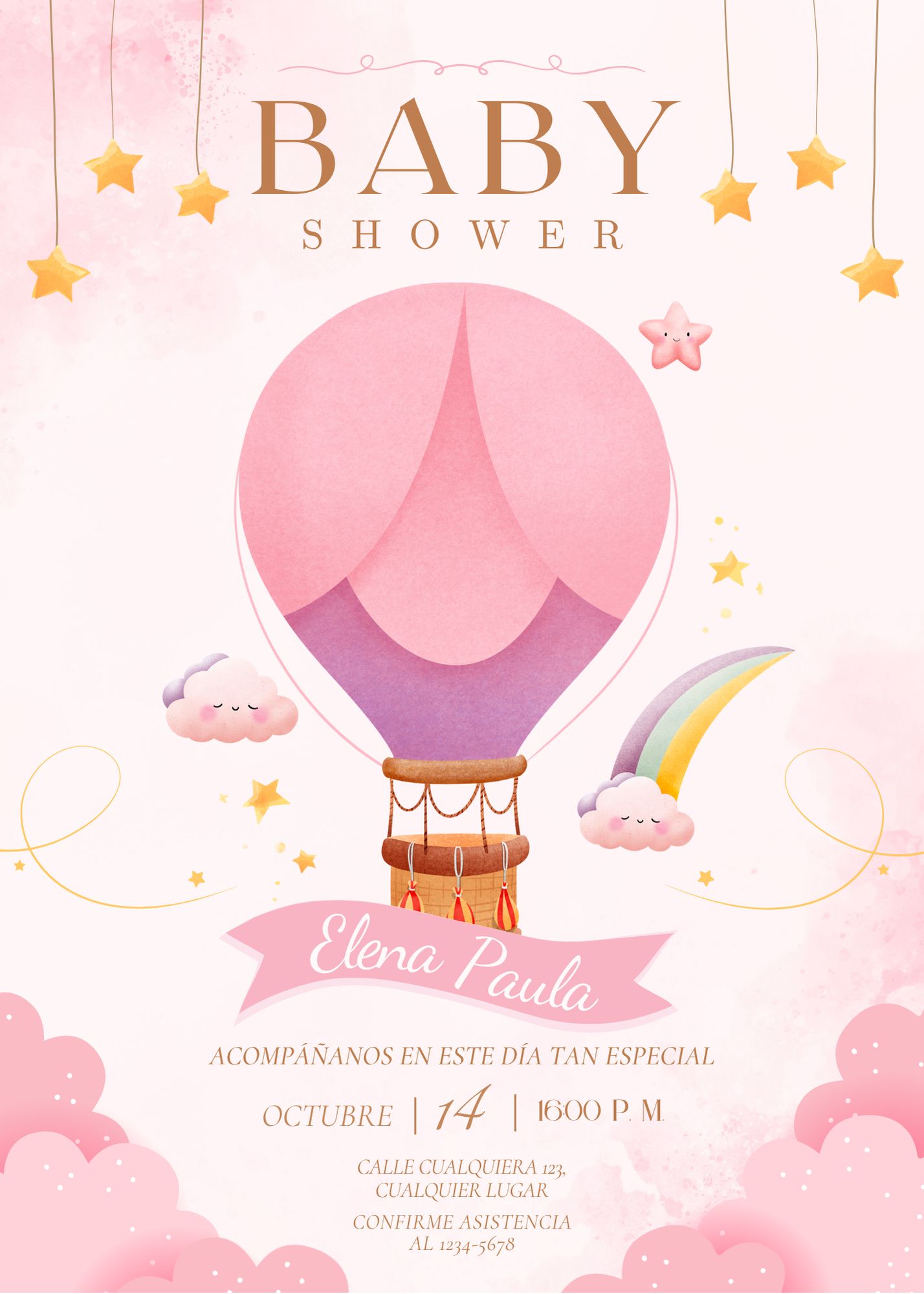 invitación Baby Shower Globo aerostático