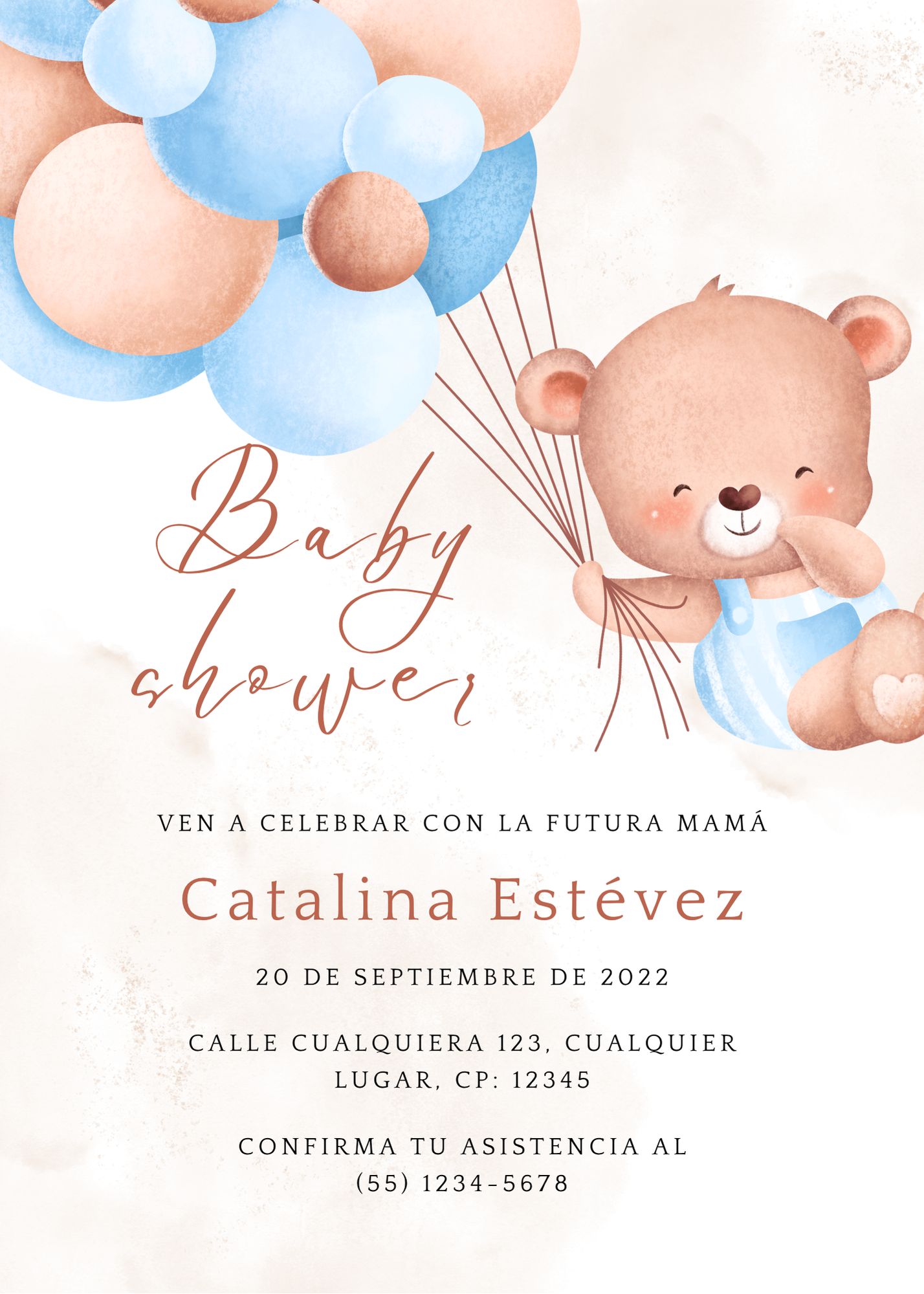 invitación virtual Baby shower osito