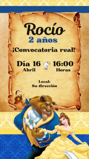 invitación la Bella y La bestia
