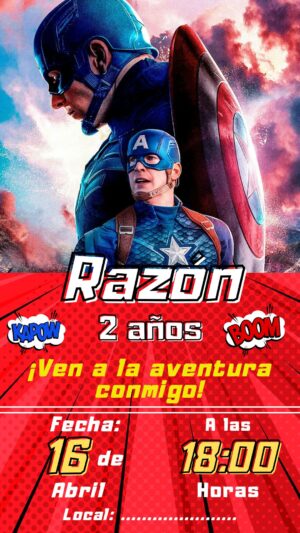 invitación digital capitán américa