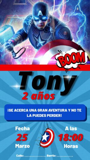 invitación Capitán américa