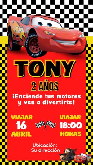 invitación digital Cars