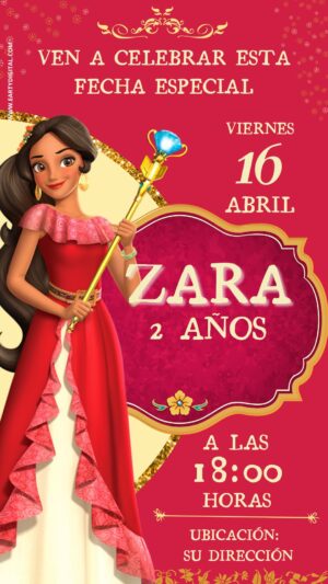 Invitación virtual Elena de Avalor