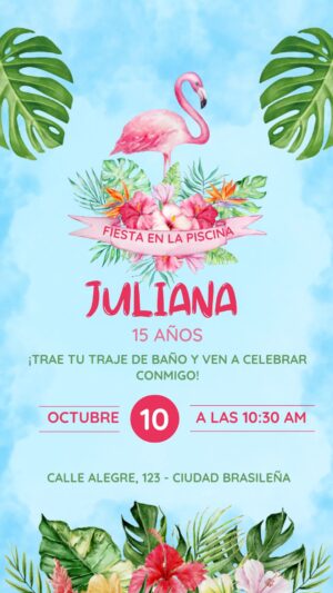 invitación digital flamencos