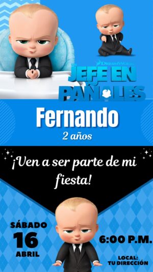 invitacion digital Jefe en Pañales