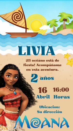 Invitación digital Moana