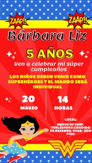 invitacion virtual mujer maravilla