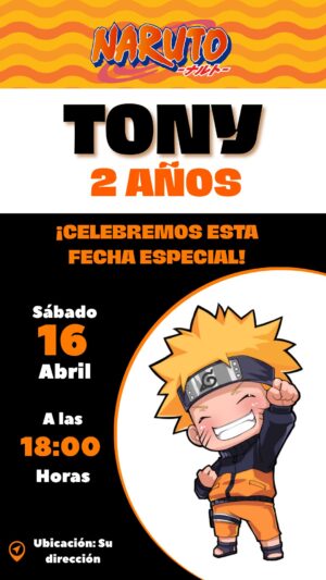 invitación virtual naruto