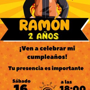 invitación de Naruto para cumpleaños