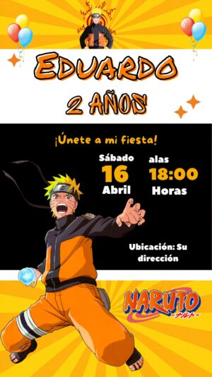 Invitación digital Naruto