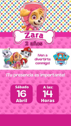invitación digital paw patrol