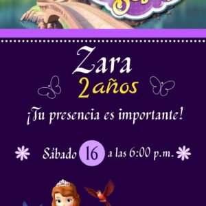 invitación princesita sofia