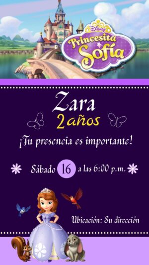 invitación princesita sofia