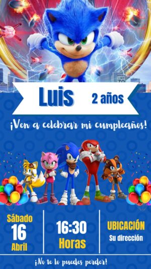 Invitación digital Sonic