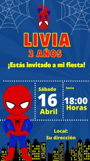 Invitación digital Hombre Araña